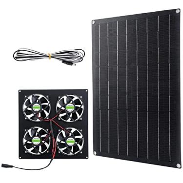 Imagem de Exaustor do Painel Solar, ventilação do painel solar poderoso e estável, Exaustor portátil para galinheiros, estufa, casa animais
