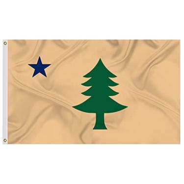 Imagem de Bandeira do Maine 1901-1909 3x5 pés, bandeira do estado dos Estados Unidos decoração bandeira de presente para casa de quintal