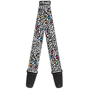 Imagem de Buckle-Down Alça de guitarra leopardo, branco, preto, multicolorido, 5 cm de largura (GS-W31270)
