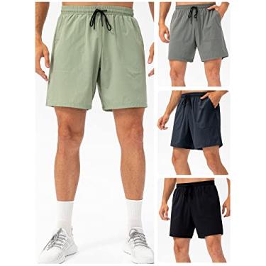 Imagem de Tingpai Shorts espo vos masculinos com bolsos Shorts fitness de corrida de secagem rápida
