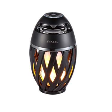 Imagem de DiKaou Lâmpada de Mesa Externa com Alto-Falante Bluetooth, Lâmpada de Ambiente com Luz Quente Cintilante, Recarregável, Preta
