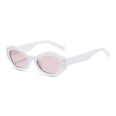 Imagem de Óculos de Sol Retro Irregular Feminino Óculos Masculino Feminino Moda Punk Festa Tons UV400, Branco Rosa, Tamanho Único