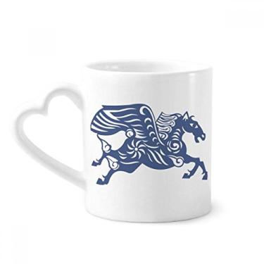 Imagem de Ano de cavalo animal China zodíaco caneca café cerâmica copo de coração de vidro