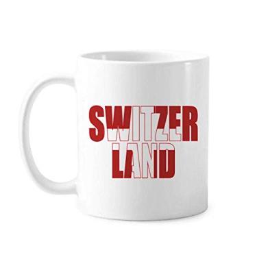 Imagem de Caneca com nome da bandeira da Suíça Caneca cerâmica xícara de porcelana de café louça