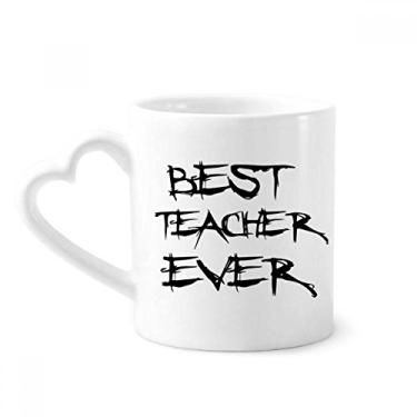 Imagem de Best Teacher Ever Caneca de café cerâmica copo de coração de vidro