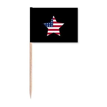 Imagem de Bandeira Americana Pentagrama Star Palito de Dente Bandeiras Marcadoras Decoração de Festa