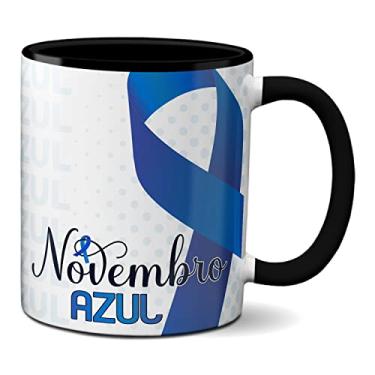 Imagem de Caneca Novembro Azul Combate Ao Câncer De Próstata Saúde (Preta)
