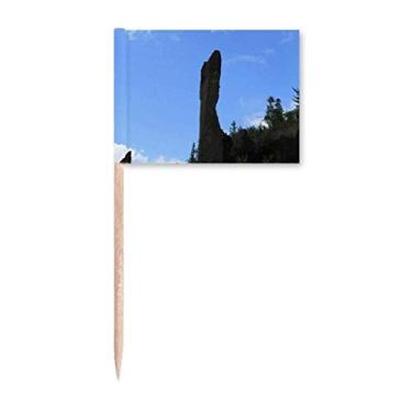 Imagem de Northeast Natural Stone Pillar Toothpick Flags Marker Topper Decoração de Festa