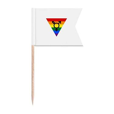 Imagem de Identidade de Diferenciação Rainbow Igualdade Palito de Dente, Marcação de Etiquetagem para Bolo de Festa Prato de Queijo