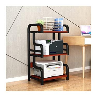 Imagem de KIZQYN Suporte de impressora para casa rack de impressora prateleira de chão mesa copiadora de escritório rack de armazenamento multicamadas tipo agulha impressora de mesa (cor: H-3 camadas)
