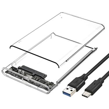 Imagem de Caixa de disco rígido de 2,5 polegadas Tipo-C Caixa de HDD transparente Transmissão de alta velocidade para HDD/SSD SATA de 2,5 polegadas