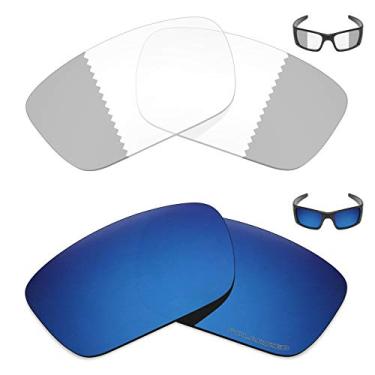 Imagem de Mryok+ 2 pares de lentes de substituição para óculos de sol Oakley Fuel Cell – Cinza Eclipse fotocromático/azul pacífico