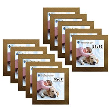 Imagem de Kit 10 Porta Retrado Molduras 15x15 Dourado
