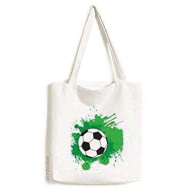 Imagem de Bolsa de lona de futebol esportivo com seu texto, bolsa de compras casual