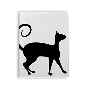 Imagem de Caderno com silhueta de animal gato preto para amantes de animais de estimação capa macia Diário