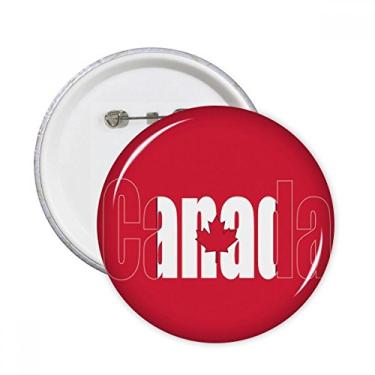 Imagem de Emblema com nome da bandeira do Canadá, broche redondo, emblema, acessório, 5 peças