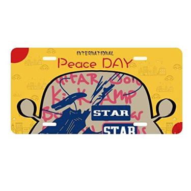 Imagem de DIYthinker Instrumento musical de guitarra, estampa de rabiscos, placa de automóvel, decoração de carro, dia da paz