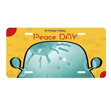 Imagem de DIYthinker Placa de carro com estampa de microscópio de imagem de células de criatura, placa de identificação para decoração de carro