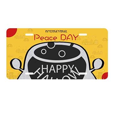 Imagem de DIYthinker Um pote de placa preta de Halloween para decoração de carro Dia da Paz
