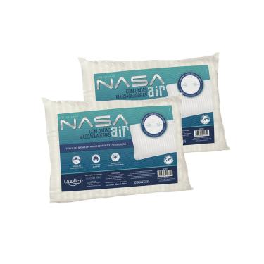 Imagem de Kit 2 Travesseiros Nasa Air Viscoelástico Com Ondas Massageadoras Duoflex