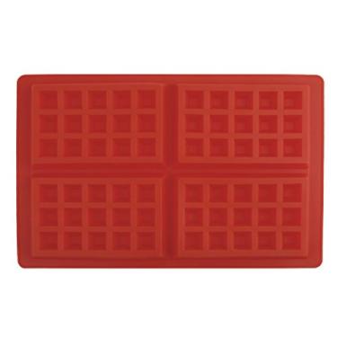 Imagem de Segurança ecológica Bolo de waffles de 4 cavidades Forma de chocolate Forma de silicone Forma de assar Bakeware Utensílios de cozinha para cozimento e pastelaria
