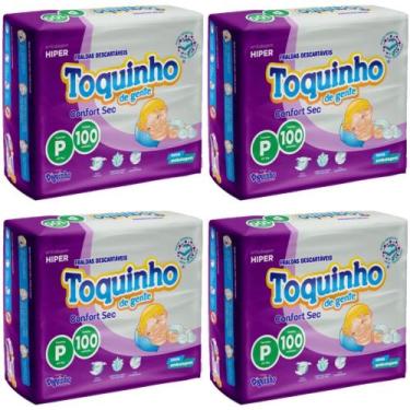 Imagem de 4 Pacotes De Fralda Toquinho Confort Sec Tamanho P C/400 Unidades - Di
