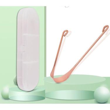 Imagem de Raspador De Lingua 100% Cobre Limpador Higienizador Bucal