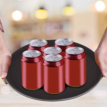 Imagem de Bandeja de Servir, Bandeja Redonda de Plástico, Bandeja de Servir, para Bandejas de Jantar, Bandeja de chá, Bandeja de Bar, Bandeja de café da manhã, etc. (Redondo normal de 28 cm)