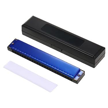Imagem de HUIOP Gaita Harpa Profissional Armônica Chave de C 24 Buracos Polifonia Órgão de Boca Diatônica com Estojo para Blues Folk Jazz Pop para Estudante de Música Professor Iniciante Presente,Gaita de 24 bu