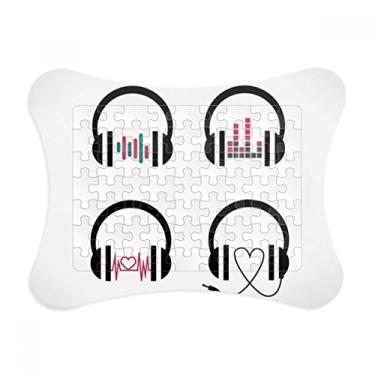 Imagem de Fone de ouvido colorido com estampa de ouvir música, moldura de quebra-cabeça para decoração de imagem