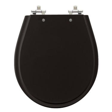 Imagem de Assento Sanitário Avalon Premium Ebony (Preto) Tampa para Vaso Ideal de Madeira Laqueada