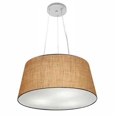 Imagem de Lustre Pendente Cone Cúpula Tecido 21/50x40 cm, Vivare Iluminação, Pendente4048 LP, Palha, Médio