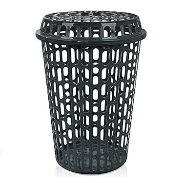 Imagem de CESTO PLAST.TELADO C/TAMPA 60L PT