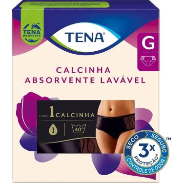 Imagem de Calcinha Absorvente para Incontinência Urinária Tena Preta Tamanho G