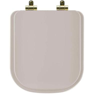 Imagem de Assento Sanitário Poliéster Soft Close Axis Barbante para vaso Deca com Ferragem Dourada