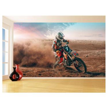 Imagem de Papel De Parede 3D Moto Cross Trilha Terra Mx 3,5M Bkm20