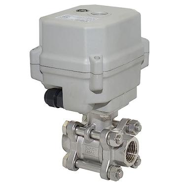Imagem de Válvula de esfera motorizada 3/4" kezhai Dream CA110-230V, válvula de esfera elétrica de DN20 Aço inoxidável de três peças,CR303
