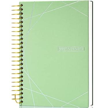 Imagem de FLYING EAGLE Caderno de reuniões para trabalho com itens de ação, 240 páginas, agenda de reuniões, organizador para trabalho, escritório, espiral, notas de reunião para mulheres e homens, verde A5
