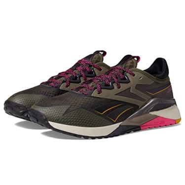 Imagem de Reebok Tênis feminino Nano X2 Tr Adventure Cross Trainer, Verde militar/preto/rosa orgulhoso, 34