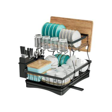 Imagem de 7 code Escorredor Louça Grande 2 Camadas preto