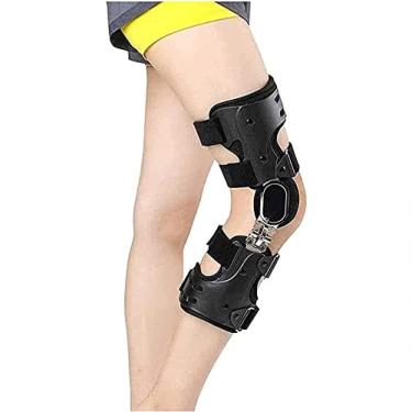 Imagem de Joelheira ROM articulada ajustável, tala de órtese de joelho estabilizador de perna para ACL, PCL, MCL ou LCL tala respirável e leve protetor ortopédico, esquerda 69Tranquilidade