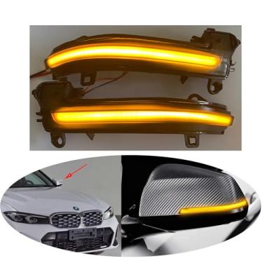 Imagem de znakeauto 2 pisca-piscas sequenciais dinâmicas com lentes fumadas, retrovisor, espelho retrovisor, luz de seta para BMW Série 1, 2, 3, 4, F20, F21, F22, F30, F32, F33, E84, X1, i3, 320i, 235i, 435i,