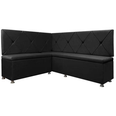 Imagem de Kit Canto Alemão para Casa Cozinha 1,25x1,60m Veludo Preto SOFA STORE