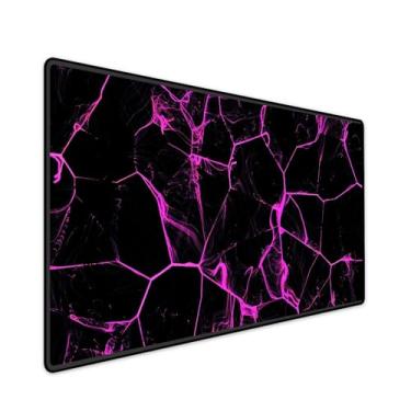Imagem de Mouse Pad Gamer Grande Speed Anti Derrapante Profissional Desk Pad Large Wide 70x30 - Linhas Abstratas Roxo