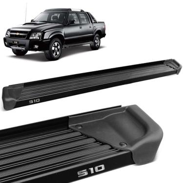 Imagem de Estribo Lateral S10 Cab. Dupla 1995 a 2011 Aluminio Preto A3 Gtnox