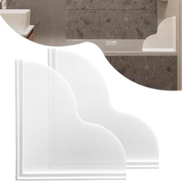 Imagem de AukeyStar Protetor contra respingos de chuveiro para banheira, pacote com 2 protetores de respingos de canto de banheira, protetor de água de banheiro com autocola para manter a água no chuveiro, lavatório, pia