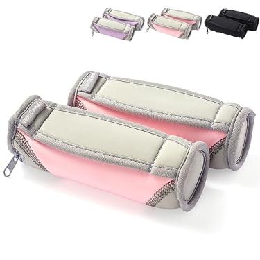 Imagem de AceSpear Pesos de mão para mulheres e homens, 450 g, 900 g, 1,3 kg, 1,8 kg, halteres macios de 2, peso removível para caminhada para aeróbica, corrida, corrida (1,8 kg x 2, rosa)