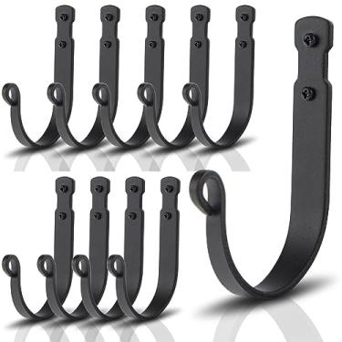 Imagem de AKBFOX Ganchos de parede de ferro forjado, organizador de armazenamento de garagem resistente, cabide decorativo para casa, garagem, banheiro, cozinha, porta, escritório, casaco, chaves, toalha,