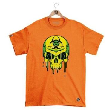 Imagem de Camiseta Mafiaclub Gola Redonda Estampa CAVEIRA RADIOATIVA Streetwear fio 30.1 Penteado...