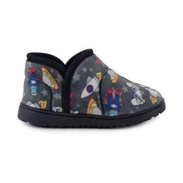 Imagem de Pantufa Infantil Masculina Specht Foguete Cinza - 10251-Masculino